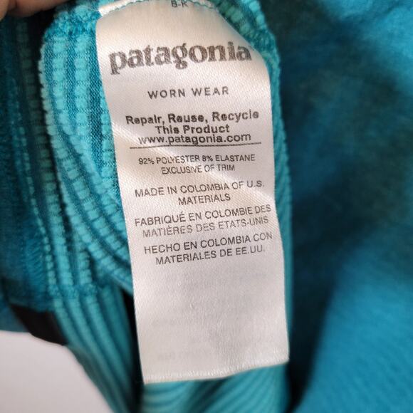 Patagonia Womens Capilene Baselayer Top Size Large Green Winter Warm Cabin Ski - Picture 5 of 10
